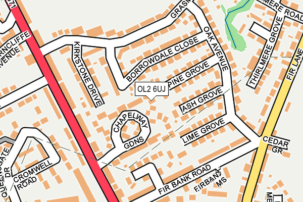 OL2 6UJ map - OS OpenMap – Local (Ordnance Survey)