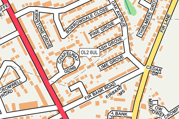 OL2 6UL map - OS OpenMap – Local (Ordnance Survey)
