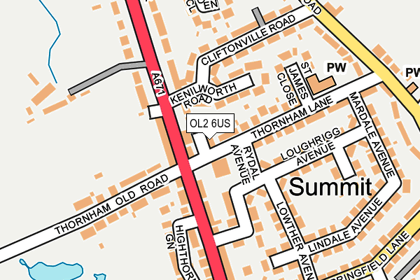 OL2 6US map - OS OpenMap – Local (Ordnance Survey)