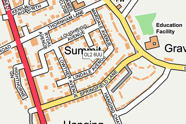 OL2 6UU map - OS OpenMap – Local (Ordnance Survey)