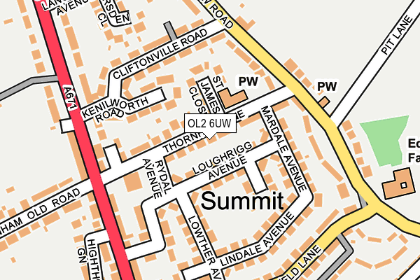 OL2 6UW map - OS OpenMap – Local (Ordnance Survey)