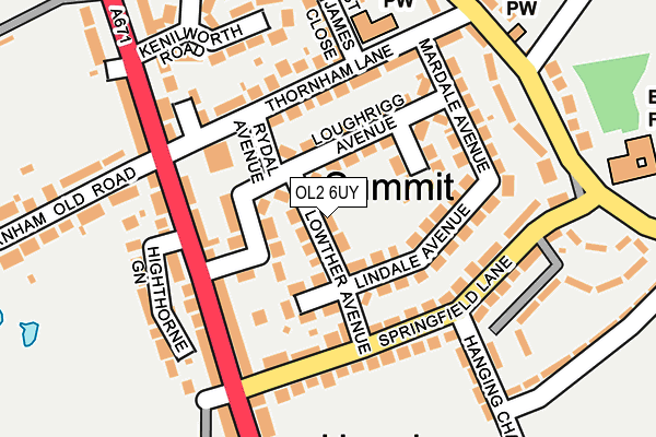 OL2 6UY map - OS OpenMap – Local (Ordnance Survey)