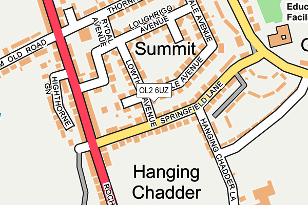 OL2 6UZ map - OS OpenMap – Local (Ordnance Survey)