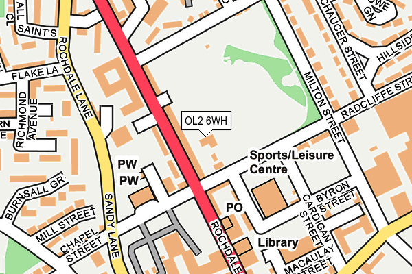 OL2 6WH map - OS OpenMap – Local (Ordnance Survey)