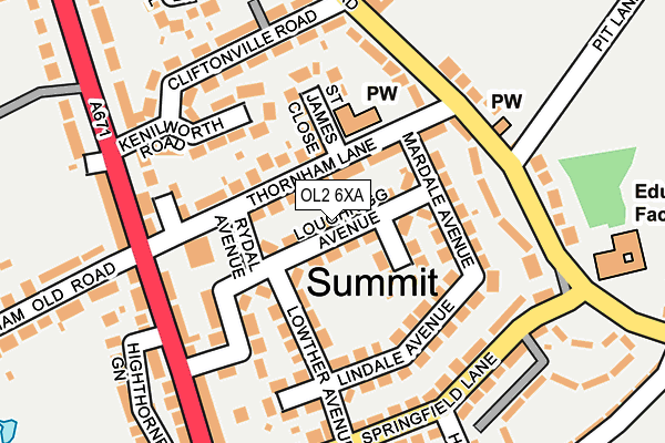 OL2 6XA map - OS OpenMap – Local (Ordnance Survey)