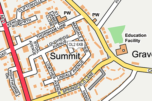 OL2 6XB map - OS OpenMap – Local (Ordnance Survey)