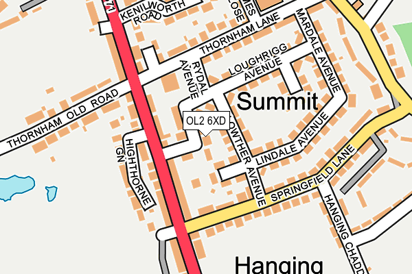OL2 6XD map - OS OpenMap – Local (Ordnance Survey)