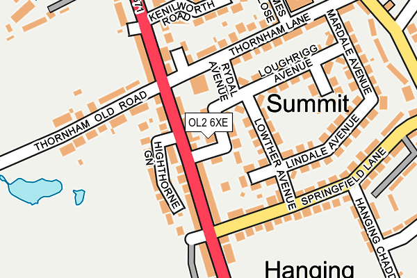 OL2 6XE map - OS OpenMap – Local (Ordnance Survey)