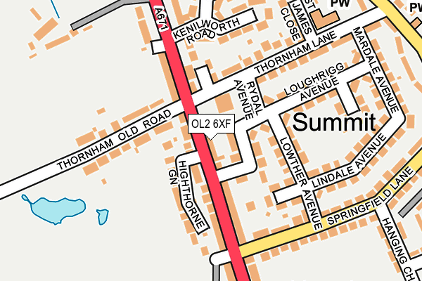 OL2 6XF map - OS OpenMap – Local (Ordnance Survey)