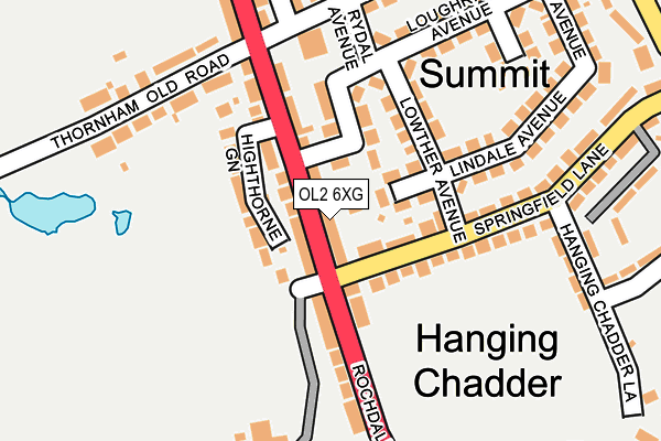 OL2 6XG map - OS OpenMap – Local (Ordnance Survey)