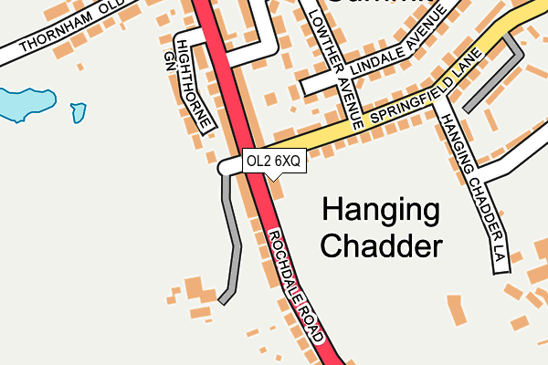 OL2 6XQ map - OS OpenMap – Local (Ordnance Survey)