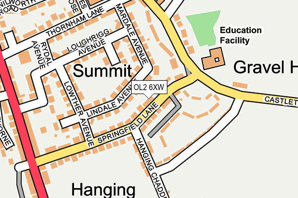 OL2 6XW map - OS OpenMap – Local (Ordnance Survey)