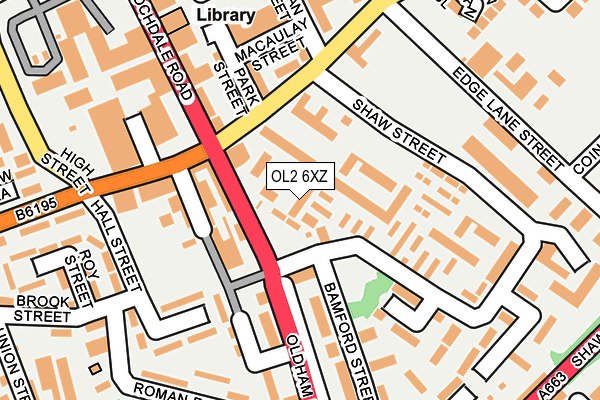OL2 6XZ map - OS OpenMap – Local (Ordnance Survey)