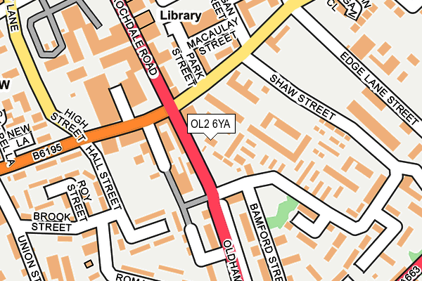 OL2 6YA map - OS OpenMap – Local (Ordnance Survey)