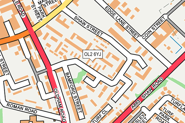OL2 6YJ map - OS OpenMap – Local (Ordnance Survey)