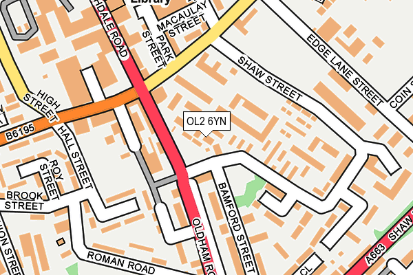 OL2 6YN map - OS OpenMap – Local (Ordnance Survey)