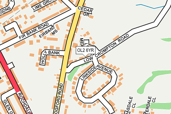 OL2 6YR map - OS OpenMap – Local (Ordnance Survey)