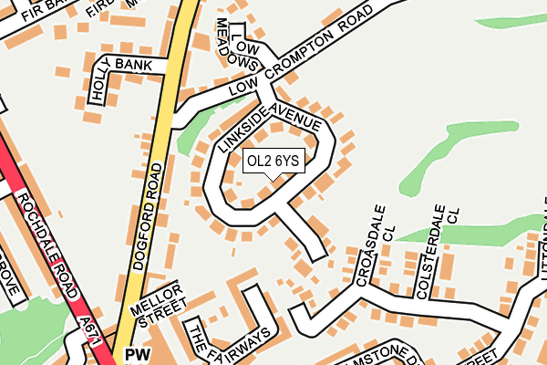 OL2 6YS map - OS OpenMap – Local (Ordnance Survey)