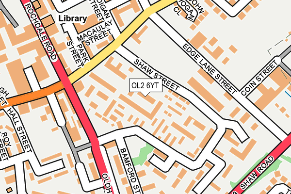 OL2 6YT map - OS OpenMap – Local (Ordnance Survey)