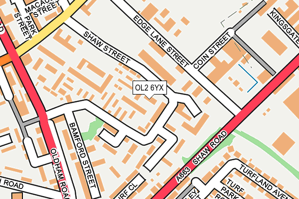 OL2 6YX map - OS OpenMap – Local (Ordnance Survey)