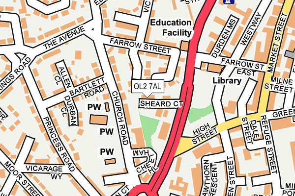 OL2 7AL map - OS OpenMap – Local (Ordnance Survey)