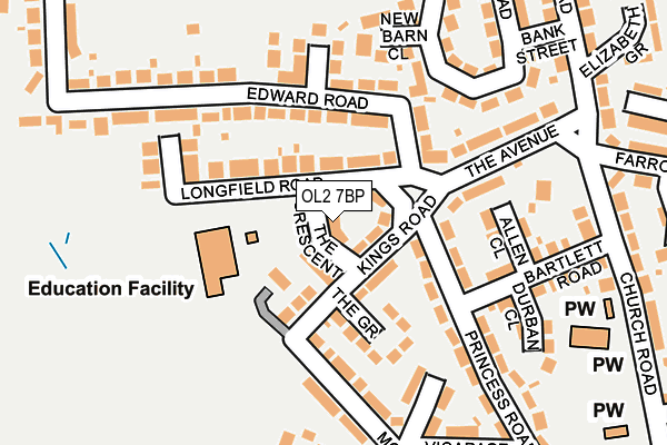 OL2 7BP map - OS OpenMap – Local (Ordnance Survey)