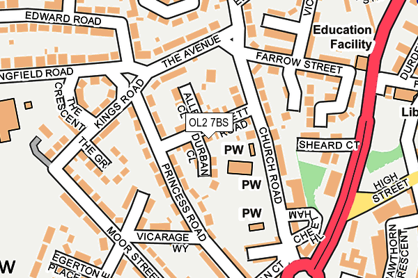 OL2 7BS map - OS OpenMap – Local (Ordnance Survey)