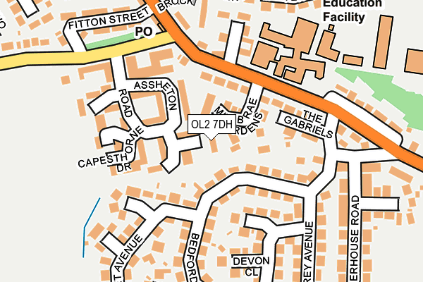 OL2 7DH map - OS OpenMap – Local (Ordnance Survey)