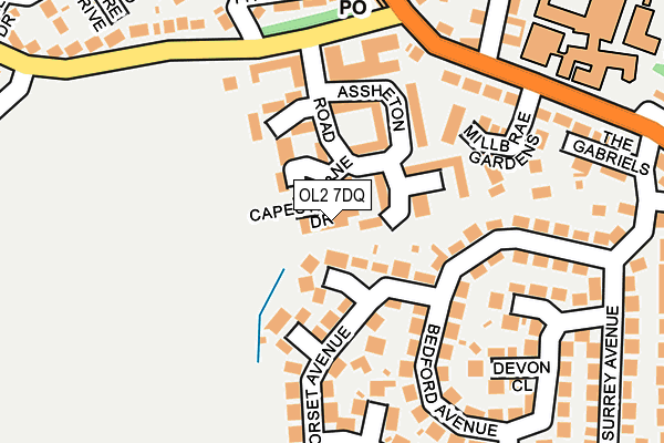 OL2 7DQ map - OS OpenMap – Local (Ordnance Survey)