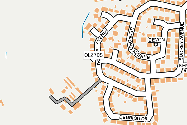 OL2 7DS map - OS OpenMap – Local (Ordnance Survey)