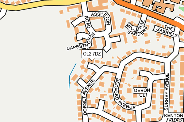 OL2 7DZ map - OS OpenMap – Local (Ordnance Survey)