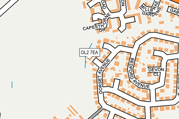 OL2 7EA map - OS OpenMap – Local (Ordnance Survey)