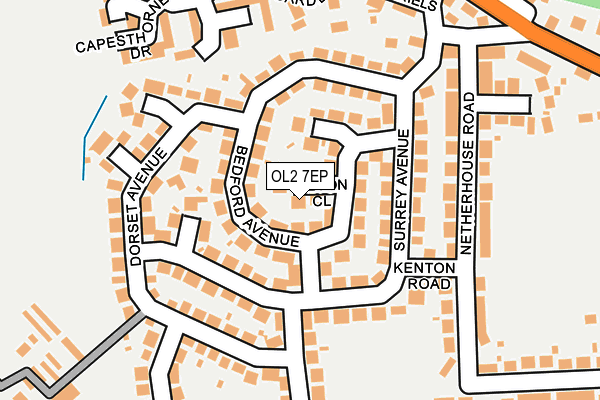 OL2 7EP map - OS OpenMap – Local (Ordnance Survey)