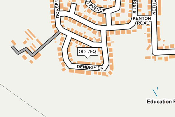 OL2 7EQ map - OS OpenMap – Local (Ordnance Survey)
