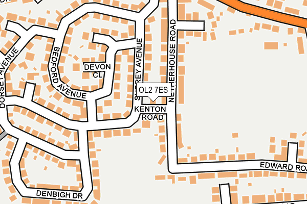 OL2 7ES map - OS OpenMap – Local (Ordnance Survey)