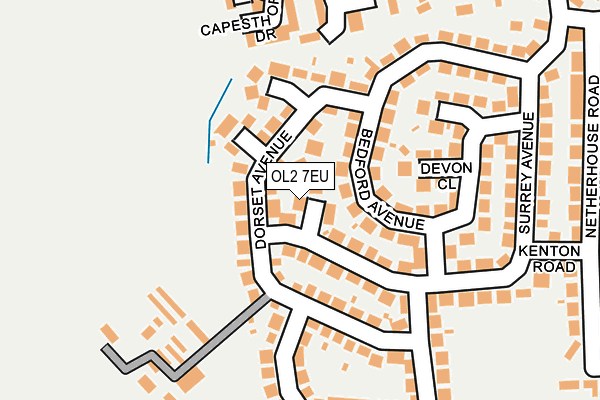 OL2 7EU map - OS OpenMap – Local (Ordnance Survey)