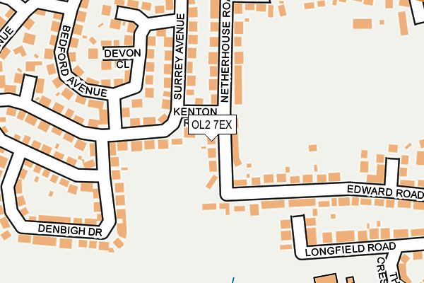 OL2 7EX map - OS OpenMap – Local (Ordnance Survey)
