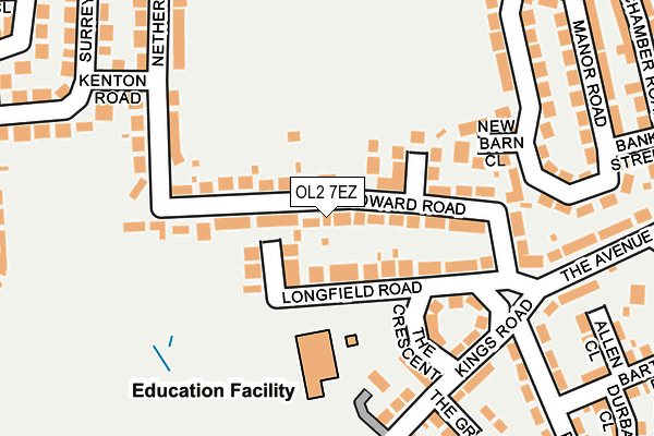 OL2 7EZ map - OS OpenMap – Local (Ordnance Survey)