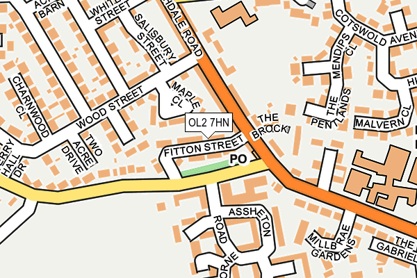 OL2 7HN map - OS OpenMap – Local (Ordnance Survey)