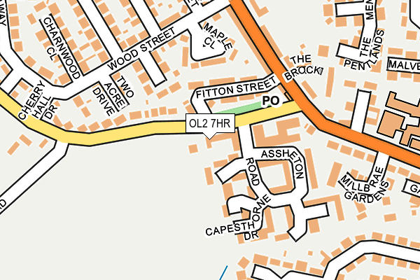 OL2 7HR map - OS OpenMap – Local (Ordnance Survey)