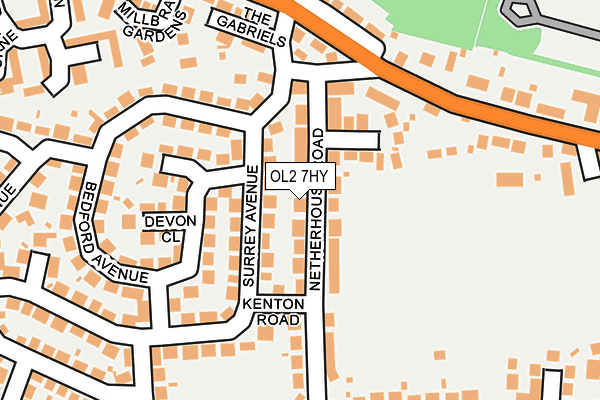 OL2 7HY map - OS OpenMap – Local (Ordnance Survey)