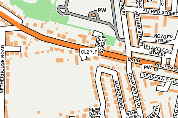 OL2 7JF map - OS OpenMap – Local (Ordnance Survey)