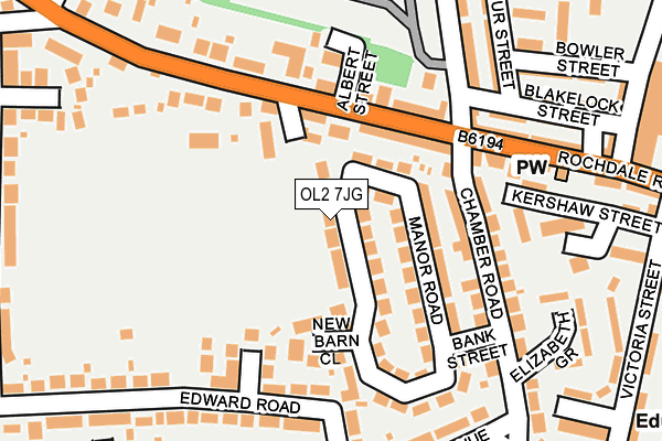 OL2 7JG map - OS OpenMap – Local (Ordnance Survey)