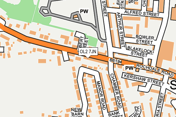 OL2 7JN map - OS OpenMap – Local (Ordnance Survey)