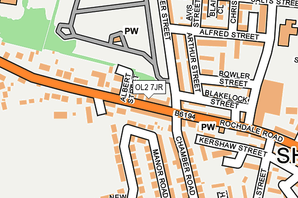 OL2 7JR map - OS OpenMap – Local (Ordnance Survey)