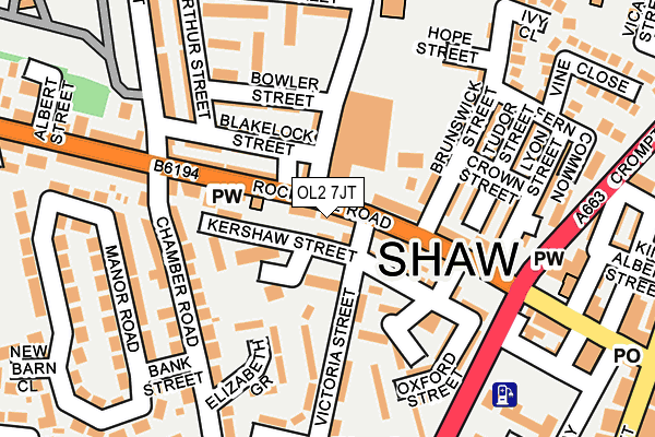 OL2 7JT map - OS OpenMap – Local (Ordnance Survey)