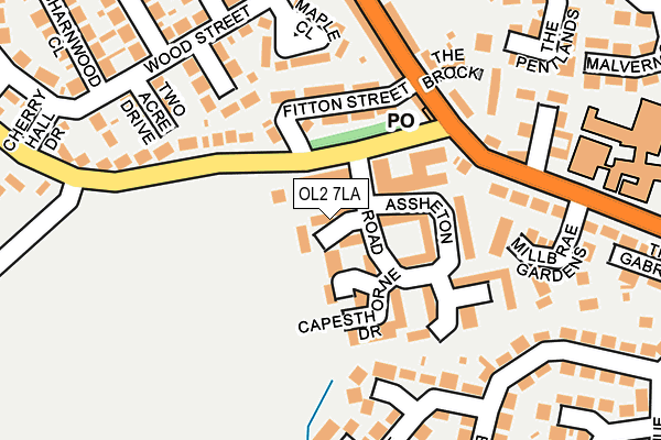 OL2 7LA map - OS OpenMap – Local (Ordnance Survey)