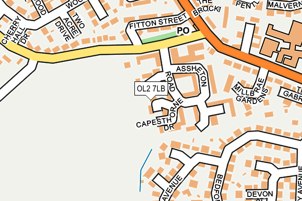 OL2 7LB map - OS OpenMap – Local (Ordnance Survey)