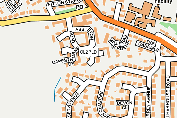 OL2 7LD map - OS OpenMap – Local (Ordnance Survey)