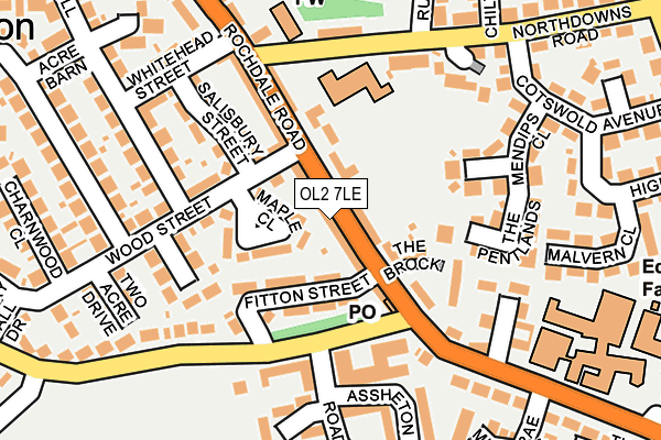 OL2 7LE map - OS OpenMap – Local (Ordnance Survey)